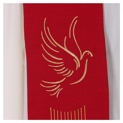 Red stole, Holy Spirit, 100% polyester 2