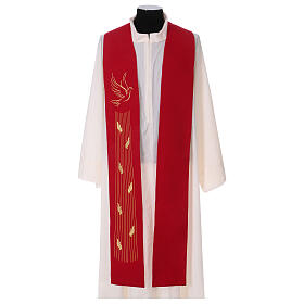 Red stole with Holy Spirit 100% polyester