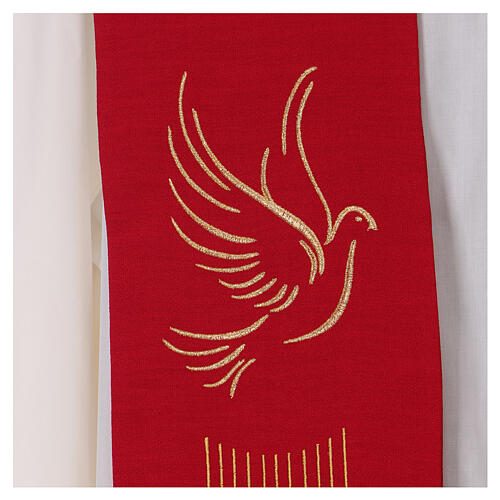 Red stole with Holy Spirit 100% polyester 2
