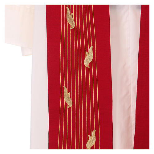 Red stole with Holy Spirit 100% polyester 3