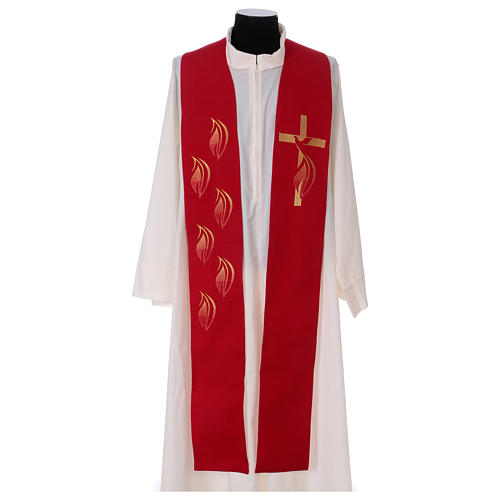 Rote Priesterstola Heiligen Geist Symbol Polyester 1
