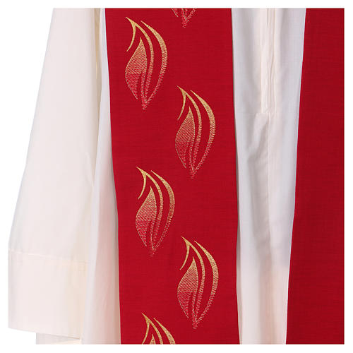Rote Priesterstola Heiligen Geist Symbol Polyester 3