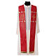 Red stole, dove and gilt threads, 100% polyester s1