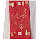 Red stole with dove and golden filaments 100% polyester s2