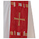 Red stole with dove and golden filaments 100% polyester s3