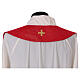 Red stole with dove and golden filaments 100% polyester s4