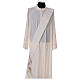 Ivory deacon stole, grapes and ears of wheat, 80% polyester 20% wool s1