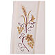Ivory deacon stole, grapes and ears of wheat, 80% polyester 20% wool s2