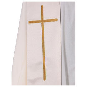 Priesterstola Herz und Kreuz 100% Polyester elfenbeinfarbig