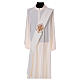 Ivory deacon stole, grapes and ears of wheat IHS, 80% polyester 20% wool s1