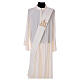 Ivory deacon stole, cross with embossed IHS, 80% polyester 20% wool s1