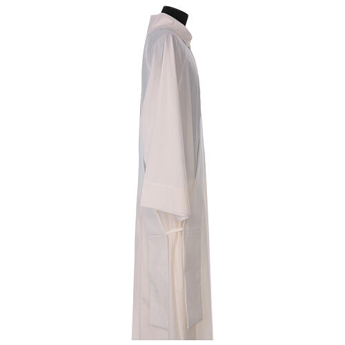 Ivory deacon stole, gold embossed cross, 80% polyester 20% wool 3