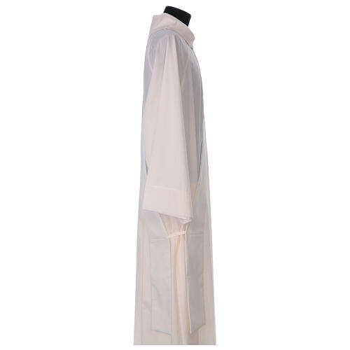 Ivory deacon stole with golden cross in relief 80% polyester 20% wool 3