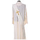 Ivory deacon stole with golden cross in relief 80% polyester 20% wool s4