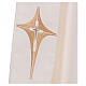Deacon stole in ivory with cross and star 80% polyester 20% wool s2