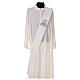 Ivory deacon stole Marian symbol with crown 80% polyester 20% wool s1