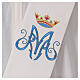 Ivory deacon stole Marian symbol with crown 80% polyester 20% wool s2