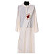 Diaconal stole, ivory colour with Sacred Heart decoration with wheat and grapes s1