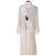 Diaconal stole, ivory colour with Sacred Heart decoration with wheat and grapes s4