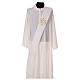 Diaconal stole, ivory colour with IHS decoration in relief 80% polyester 20% wool s1