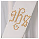 Diaconal stole, ivory colour with IHS decoration in relief 80% polyester 20% wool s2