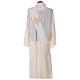 Ivory deacon stole with golden IHS relief, 80% polyester 20% wool s4