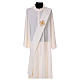 Diaconal stole, ivory colour with flower decoration and stones 80% polyester 20% wool s1