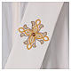 Diaconal stole, ivory colour with flower decoration and stones 80% polyester 20% wool s2