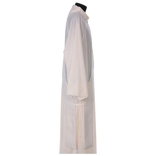 Ivory deacon stole with flower application 80% polyester 20% wool 3