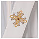 Ivory deacon stole with flower application 80% polyester 20% wool s2