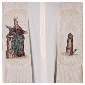 Saint Barbara ivory stole with tower