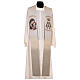 Our Lady of Good Counsel stole, Marian symbol, ivory fabric s1