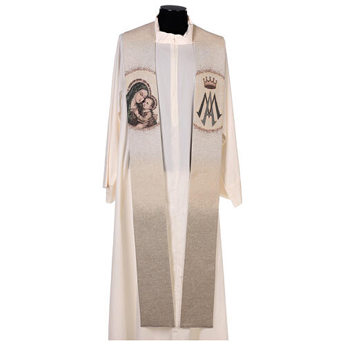 Stole Our Lady of Good Counsel Marian symbol ivory 1