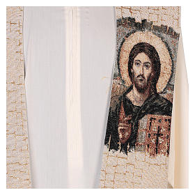 Stola Bild Christus Pantokrator elfenbeinfarbig