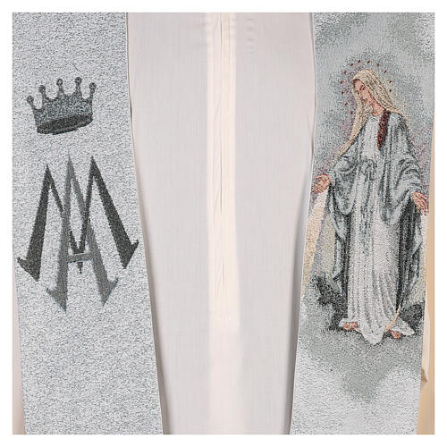 Merciful Virgin stole, blue and grey background 2