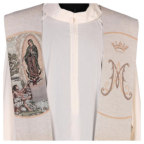 Ivory stole, Juan Diego and Our Lady of Guadalupe 2