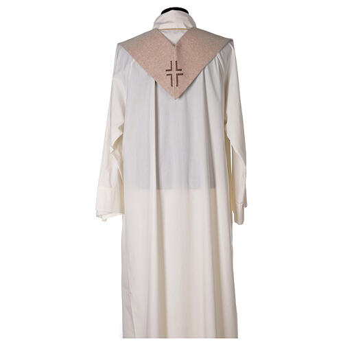 Stole of Divine Mercy, cross, peach and ivory shades 5