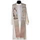Stole of Divine Mercy, cross, peach and ivory shades s1