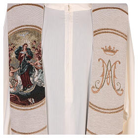 Lamé ivory stole Mary, Untier of Knots