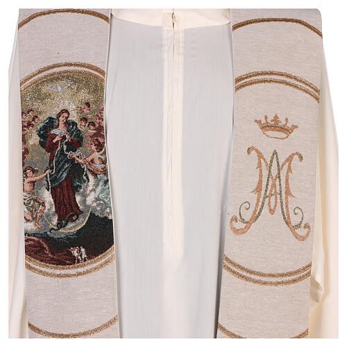 Lamé ivory stole Mary, Untier of Knots 2