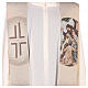 Embroidered stole with Jesus and children in ivory s2