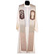 Estola Sagrada Família bordada sobre tecido cor de marfim s1