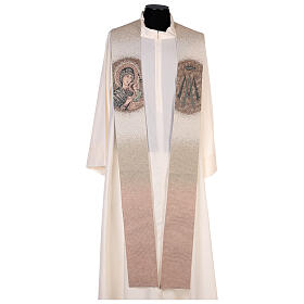 Our Lady of Perpetual Help stole, Marian symbol, beige colour