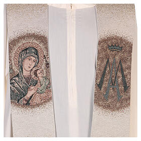 Our Lady of Perpetual Help stole, Marian symbol, beige colour