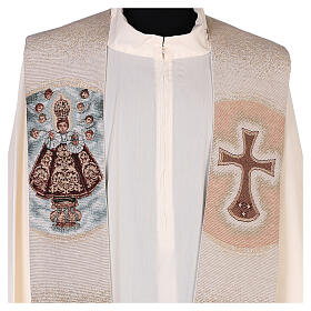 Embroidered stole, Infant Jesus of Prague, ivory colour