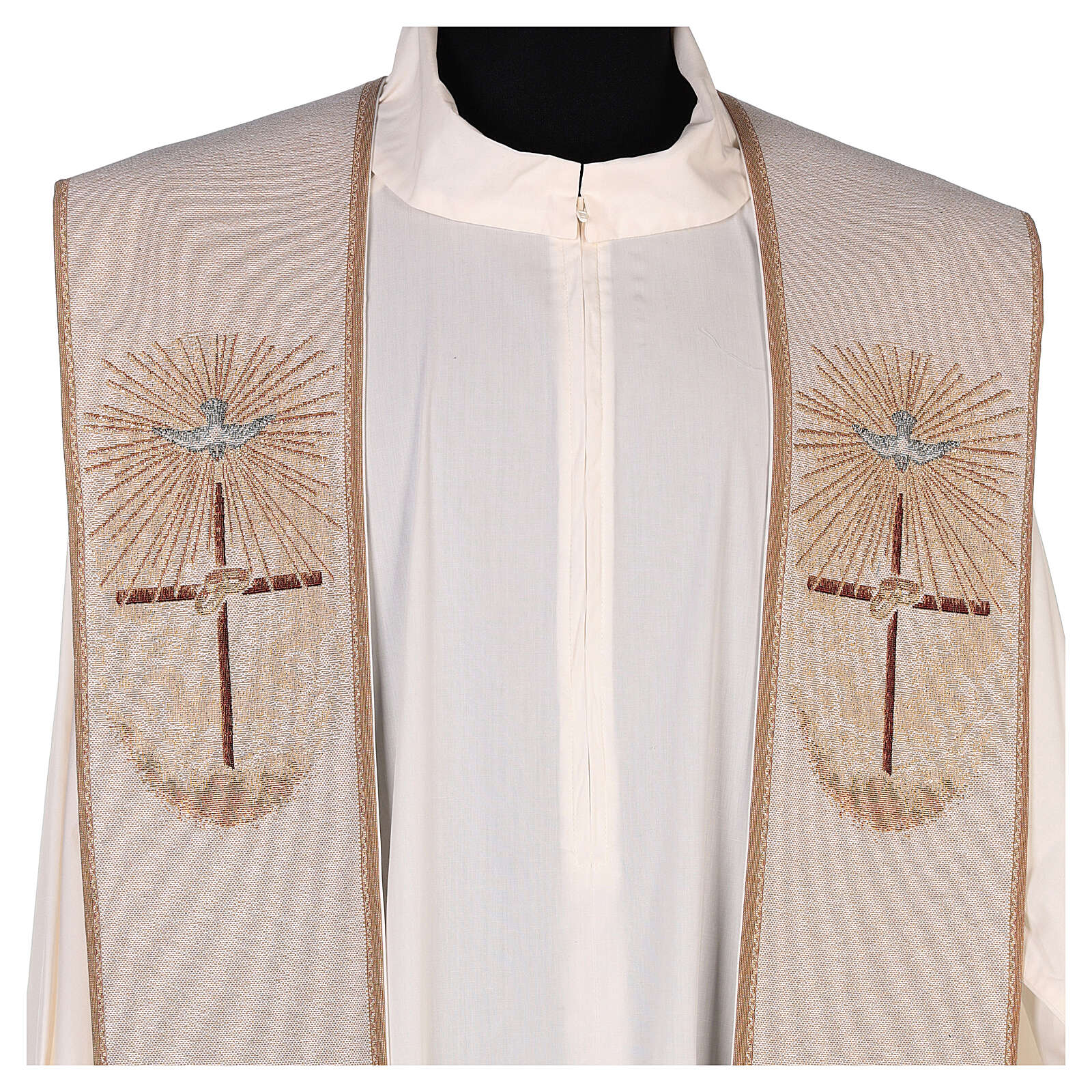 Embroidered Stole With Marriage Symbols Ivory Online Sales On