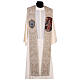 Stole St Philip Neri with gold thread decorations ivory s1