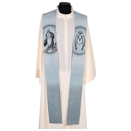 Blue stole with Assumption of Mary 1