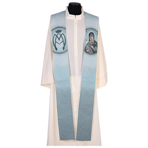 Light blue stole with Virgin of Tenderness 1