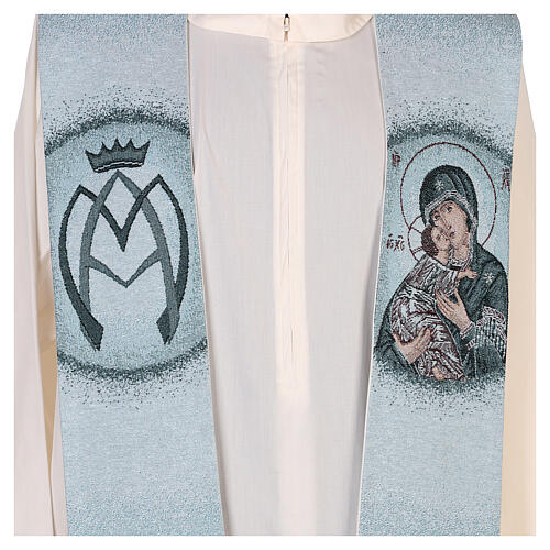Light blue stole with Virgin of Tenderness 2